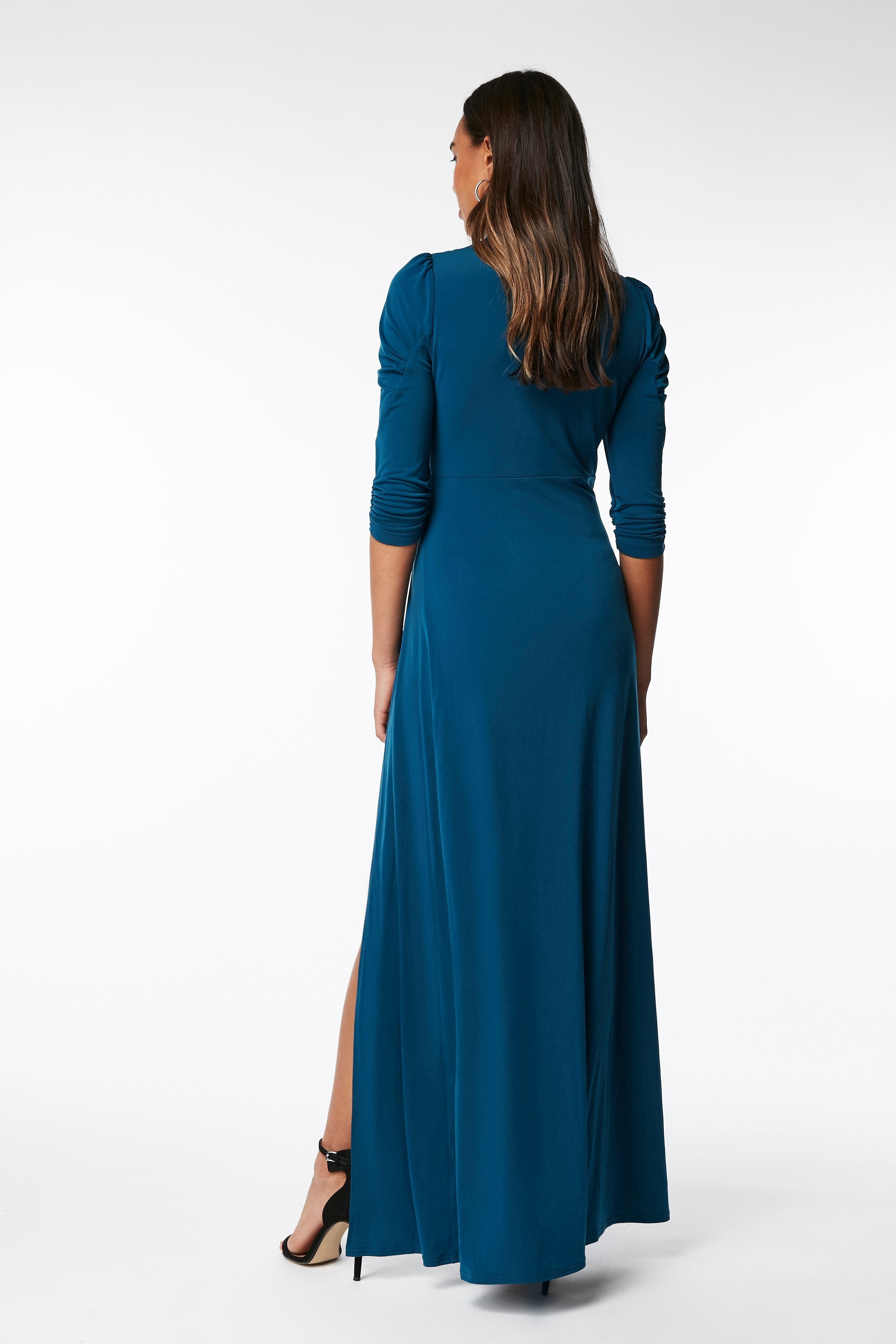 Dark teal 2024 maxi dress