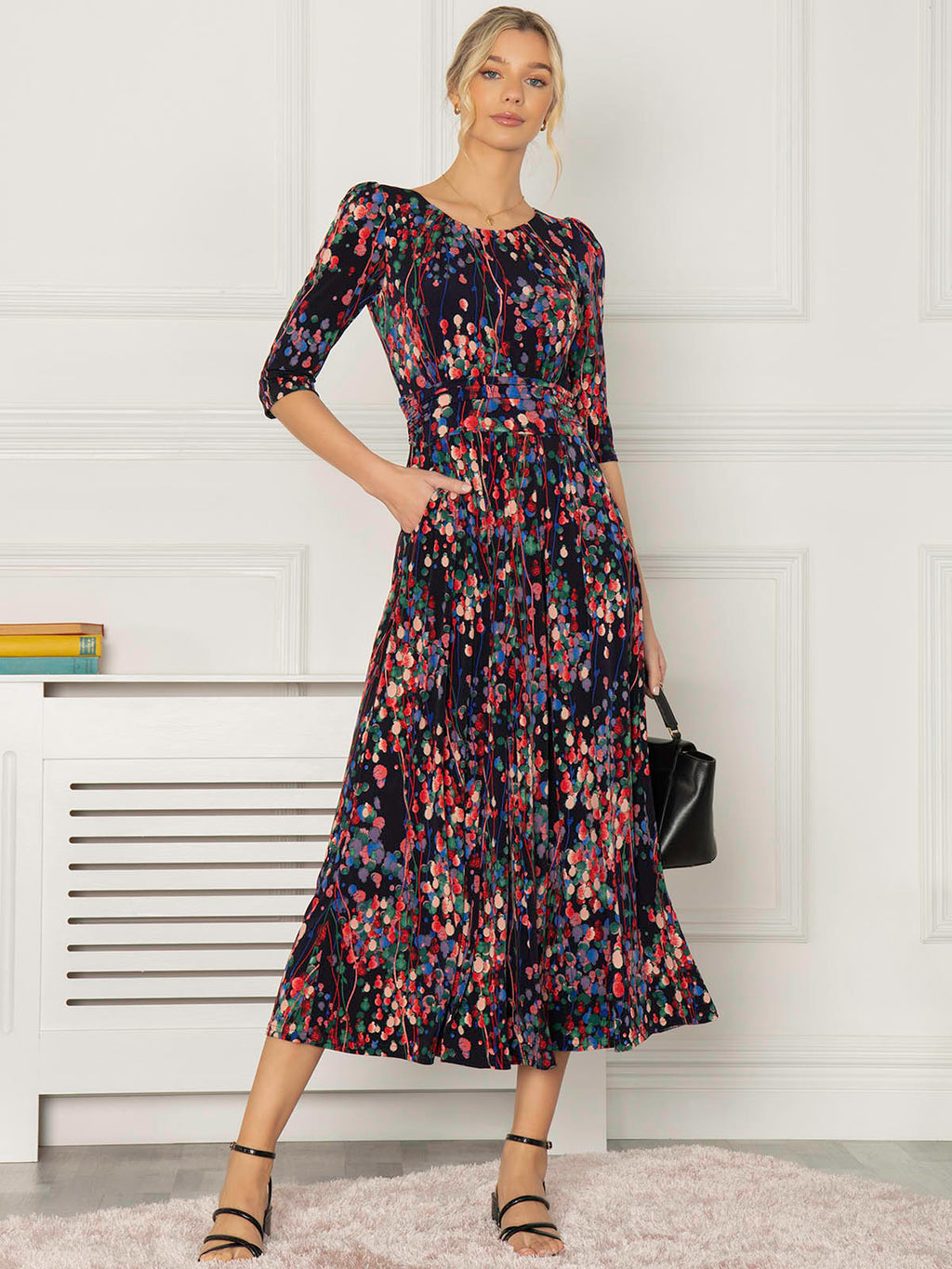 Buy Jolie Moi Pink Pauline 3/4 Sleeve Maxi Dress from Next USA