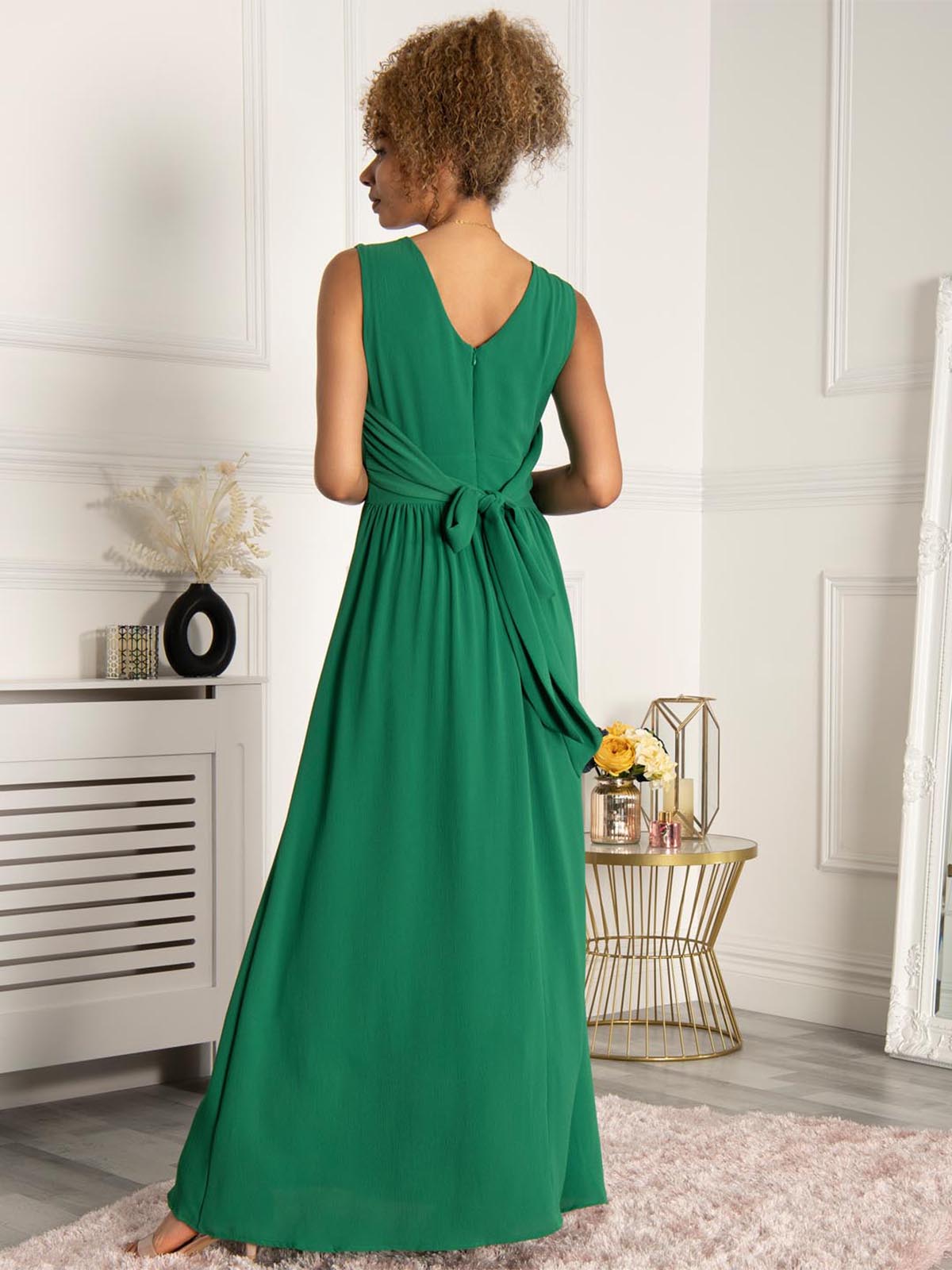 Jolie Moi Crepe Chiffon Maxi Dress Green Jolie Moi Retail