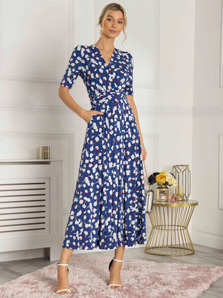 Jolie Moi Kiera Wrap Front Maxi Dress, Royal Multi
