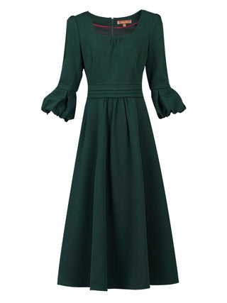 Jolie Moi Bell Sleeve Midi Dress, Dark Green Jolie Moi Retail Jolie Moi Bell Sleeve Midi Dress, Dark Green Jolie Moi Retail