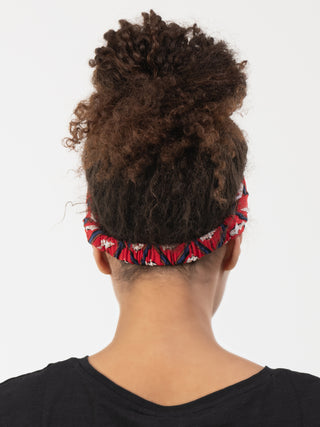 Ruched Wide Front Jersey Headband, Red Birds